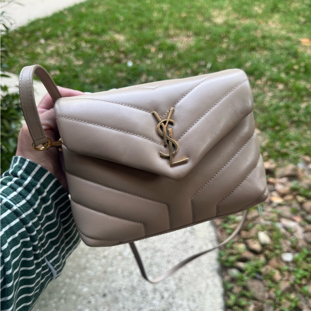 Yves Saint Laurent Tan Quilted Crossbody Bag